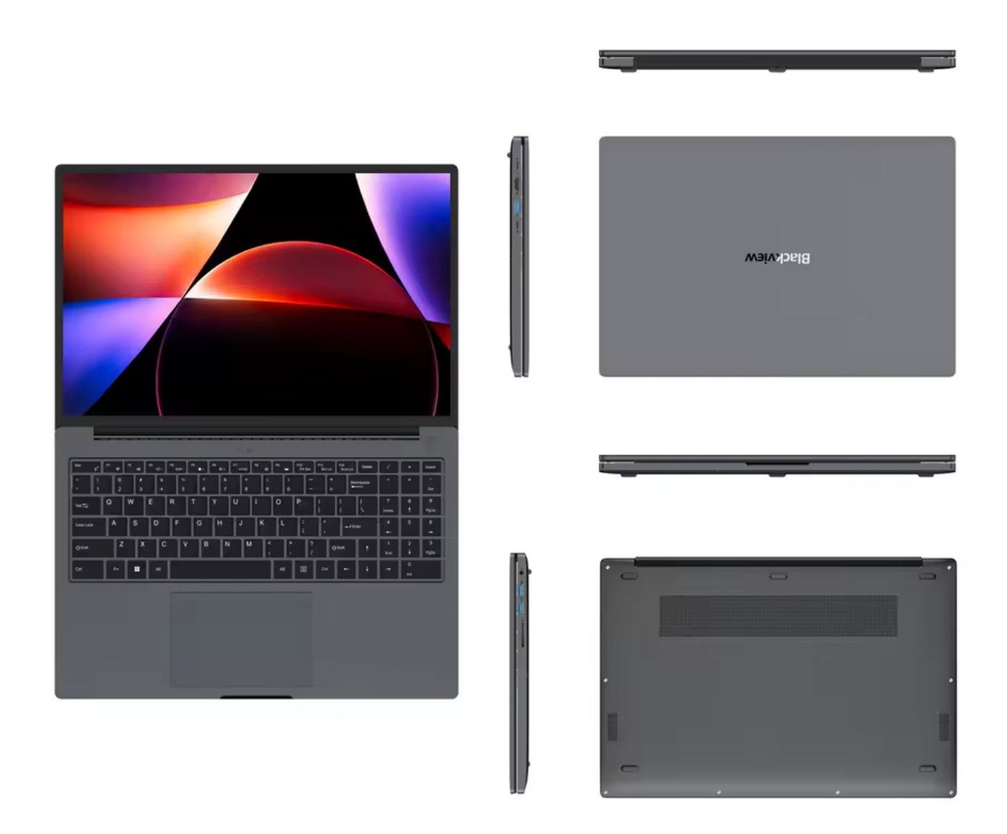 Blackview AceBook 12 laptop, szürke, 16" FHD+, Intel® Alder Lake i5-12450H, Windows 11 Pro, 16 GB LPDDR4 + 512 GB SSD (bővíthető akár 2 TB-ig), ujjlenyomat-érzékelő, 57 Wh-s akkumulátor, 65 W [2]