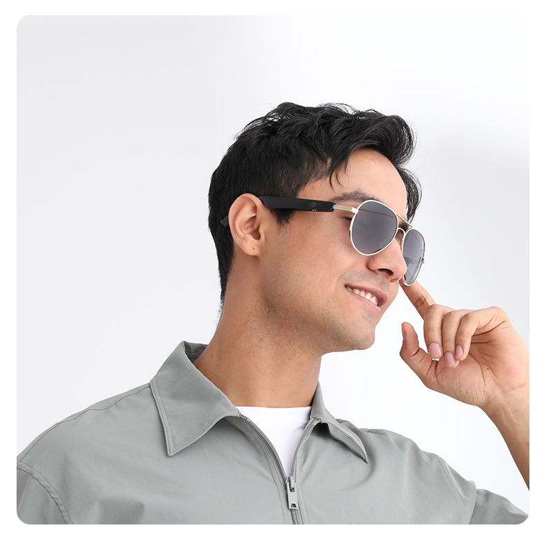 Ochelari de soare smart audio polarizati iSEN MZ01, Silver, Unisex, Anti-UV380, Microfon si difuzor incorporat, Muzica si apeluri Bluetooth, 60mAh [2]