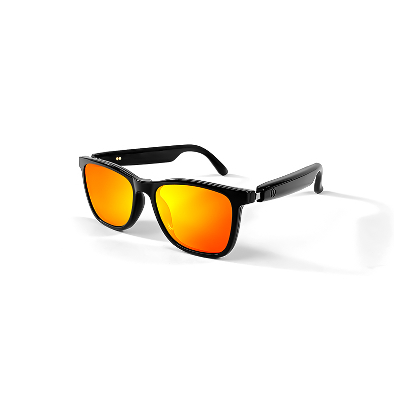 Ochelari de soare smart iSEN GS05, Lentile transparente + lentile portocalii polarizate, Unisex, Rama magnetica, Microfon si difuzor incorporat, Muzica si apeluri Bluetooth, Asistare vocala [4]