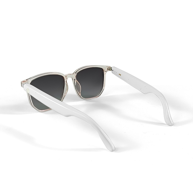 Ochelari de soare smart iSEN GS03, Rama transparenta, Lentile polarizate UV400, Unisex, Microfon si difuzor incorporat, Muzica si apeluri Bluetooth, Asistare vocala [14]