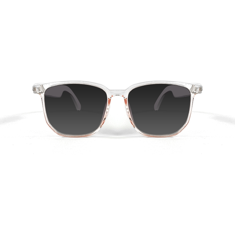 Ochelari de soare smart iSEN GS03, Rama transparenta, Lentile polarizate UV400, Unisex, Microfon si difuzor incorporat, Muzica si apeluri Bluetooth, Asistare vocala [13]