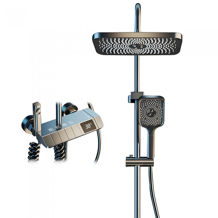 Okos Zuhanyszett, iHunt HP060GR, LED Kijelző, Digitális Képernyő, 4 Vízáramlási Mód, Állíthato [2]