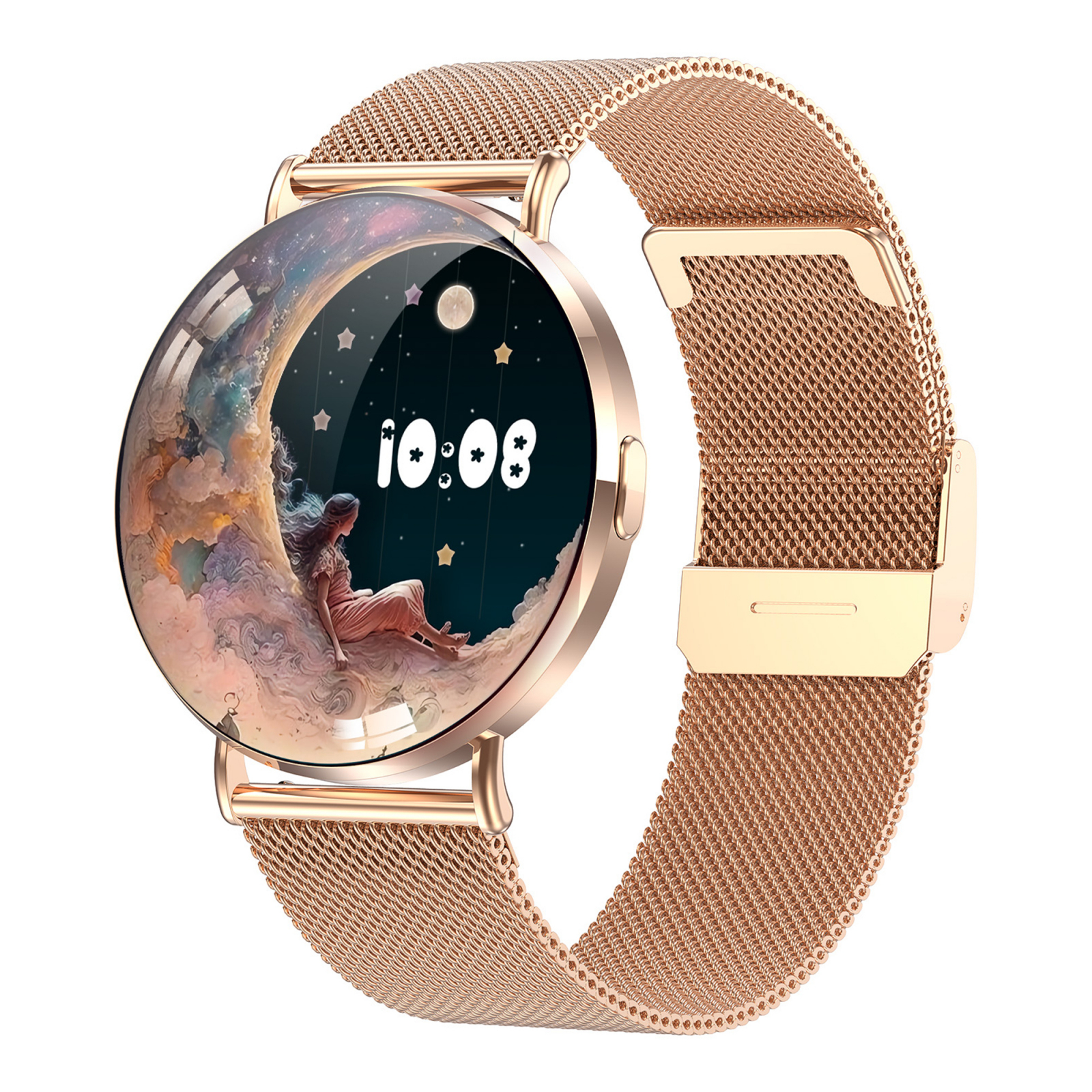 Smartwatch iSEN KM88, Auriu, 1.32" Amoled, HRV, ECG, Functii Sanatate, Bluetooth Call, Asistenta vocala, Compatibil iOS & Android [9]