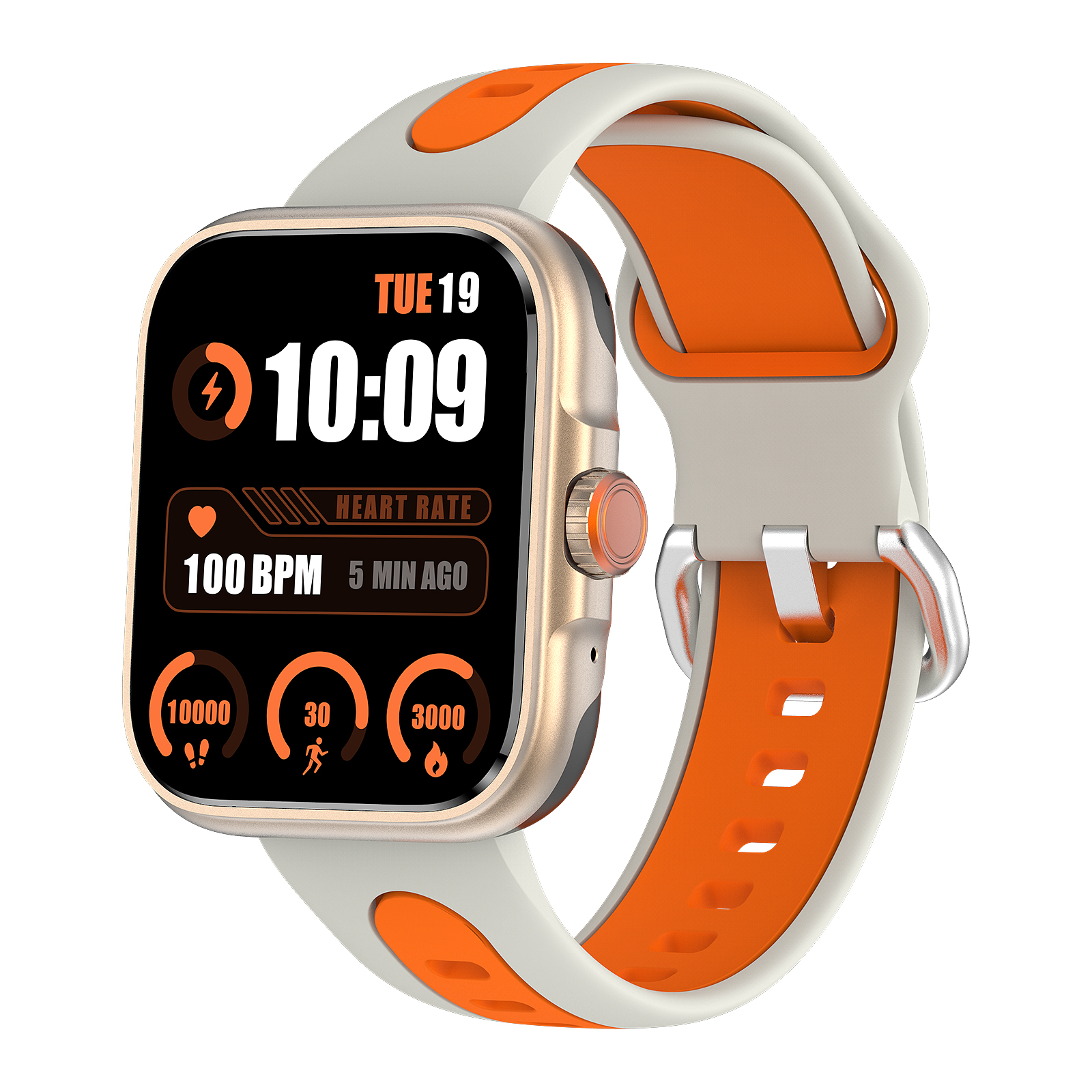 Smartwatch iSEN S216 GPS Portocaliu, 1.78" Amoled, HRV, ECG, Functii Sanatate, Bluetooth Call, Alexa, Compatibil iOS & Android [2]