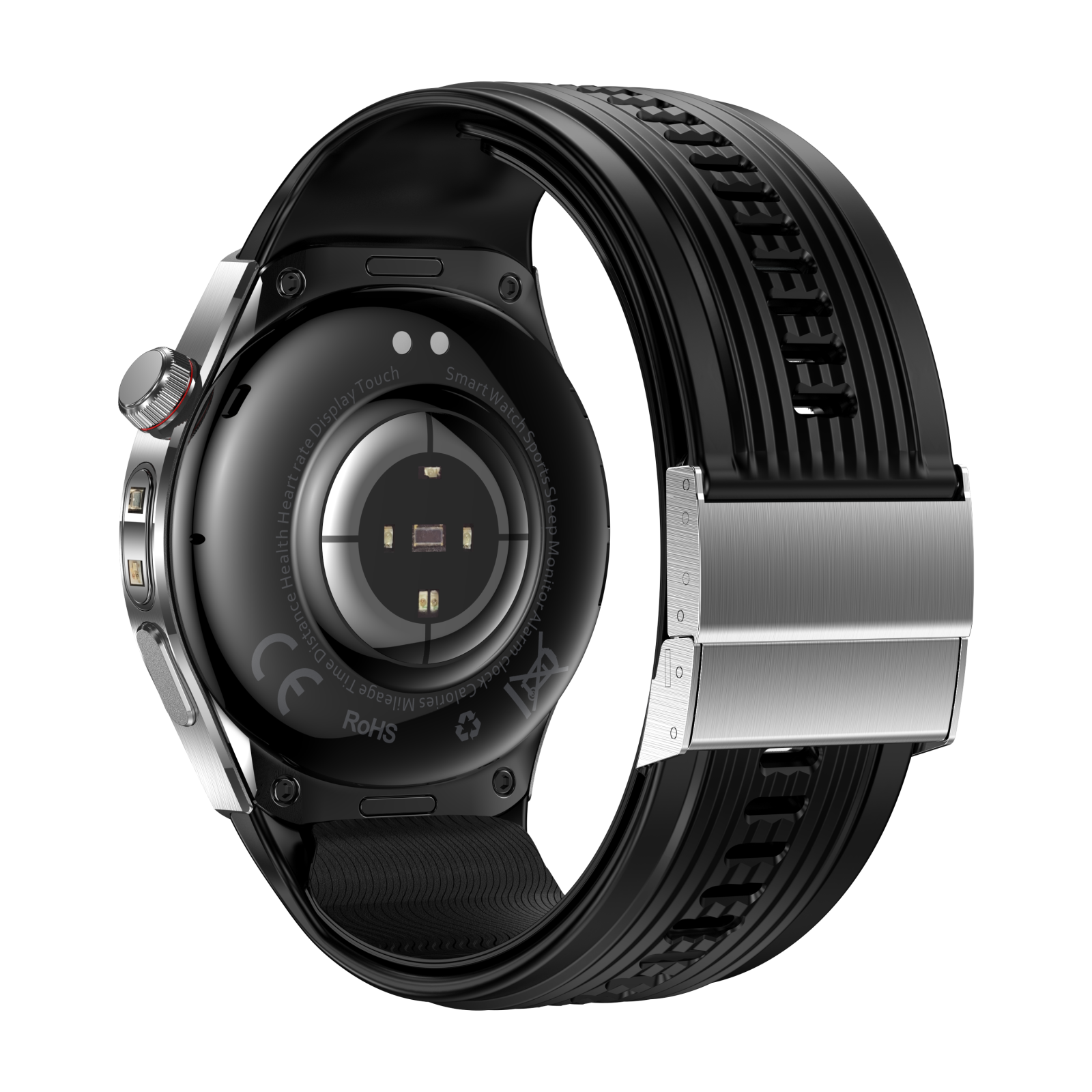 Smartwatch iSEN TK68, Negru, 1.43" AMOLED 466×466, Tensiune cu Pompă de Aer, ECG, SpO2 la Deget, Apeluri Bluetooth, SOS, NFC, IP66, Baterie 530mAh [3]