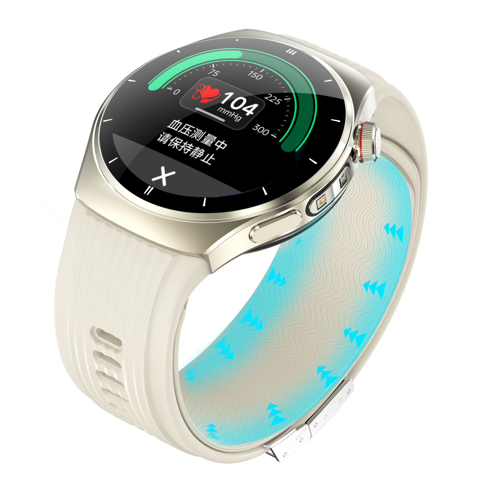 Smartwatch iSEN TK68, Gold, 1.43" AMOLED 466×466, Tensiune cu Pompă de Aer, ECG, SpO2 la Deget, Apeluri Bluetooth, SOS, NFC, IP66, Baterie 530mAh [5]