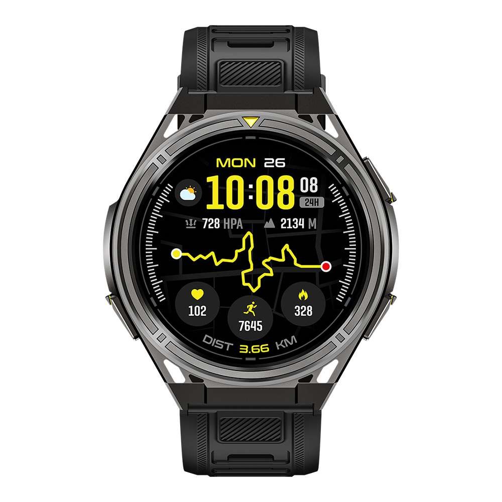 iSEN X2Pro Outdoor GPS Okosóra, Fekete, 1.43" AMOLED, Dual-Band L1+L5 GPS, Offline Térképek, Bluetooth Hívások, Offline Zene, Pulzus, 100+ Sportmód, 500mAh [1]