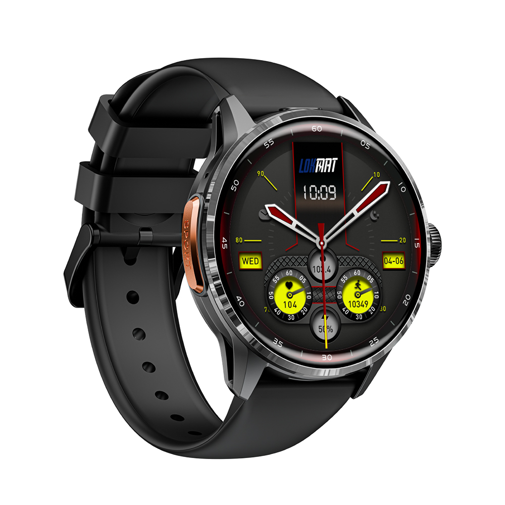 Lokmat Appllp 3 Okosóra, Fekete, 4G LTE, Hívás, Nano SIM, 1.6" AMOLED kijelző, 3GB RAM + 32GB, Forgatható 2MP kamera, GPS, NFC, Pulzusmérés [2]