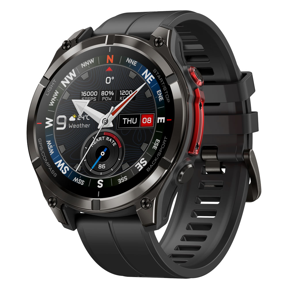 Zeblaze Stratos 4 Pro Okosóra, Fekete, 1.43" AMOLED, 6 Műholdas GPS, Bluetooth Hívás, ChatGPT AI, 170+ Sportmód, Akár 60 Napos Üzemidő, 5ATM & IP69K [1]