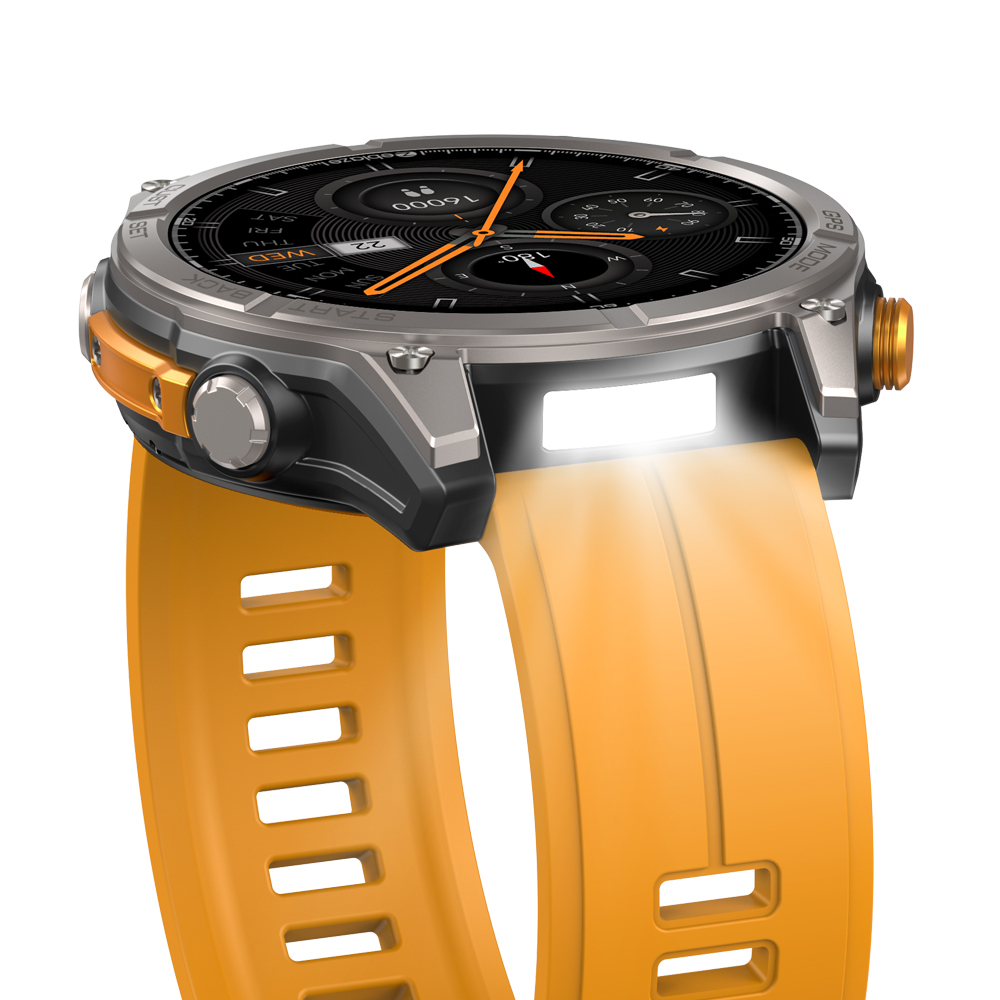 Zeblaze Stratos 4 okosora Narancssárga, 1.43'' AMOLED, GPS (6 muholdrendszer), pulzusmero, SpO2, Bluetooth hivas, ertesitesek, 500mAh, dedikal app: GloryFitPro, BLE 5.3, 170+ sportmod [3]