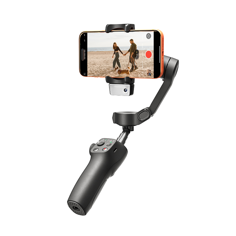 Stabilizator Telefon iSEN CM9 AI Version, Gimbal 3 Axe, Negru, Modul AI Tracking, Lumină Fill Light, Bluetooth, 1400mAh, Tripod, Telecomandă [1]