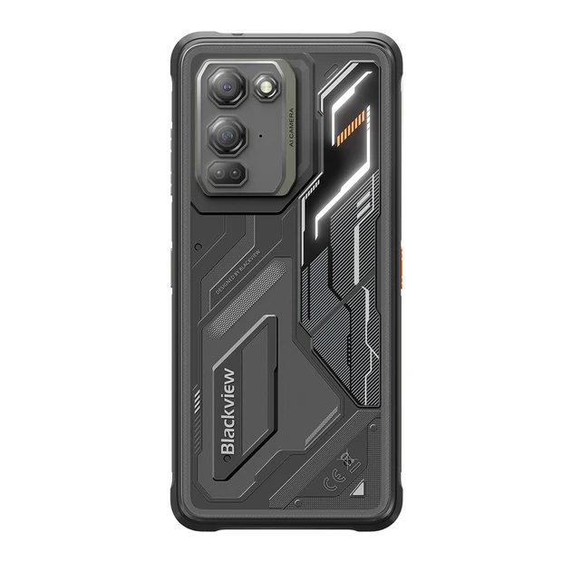 Blackview FORT 200 Mobiltelefon, Fekete, 4G LTE, NFC, 6.78" FHD+ 120Hz, 48GB RAM (12GB + 36GB Bővített), 256GB ROM, Helio G100, 5000mAh 33W, 13MP Night Vision, Android 16, Dual SIM [2]