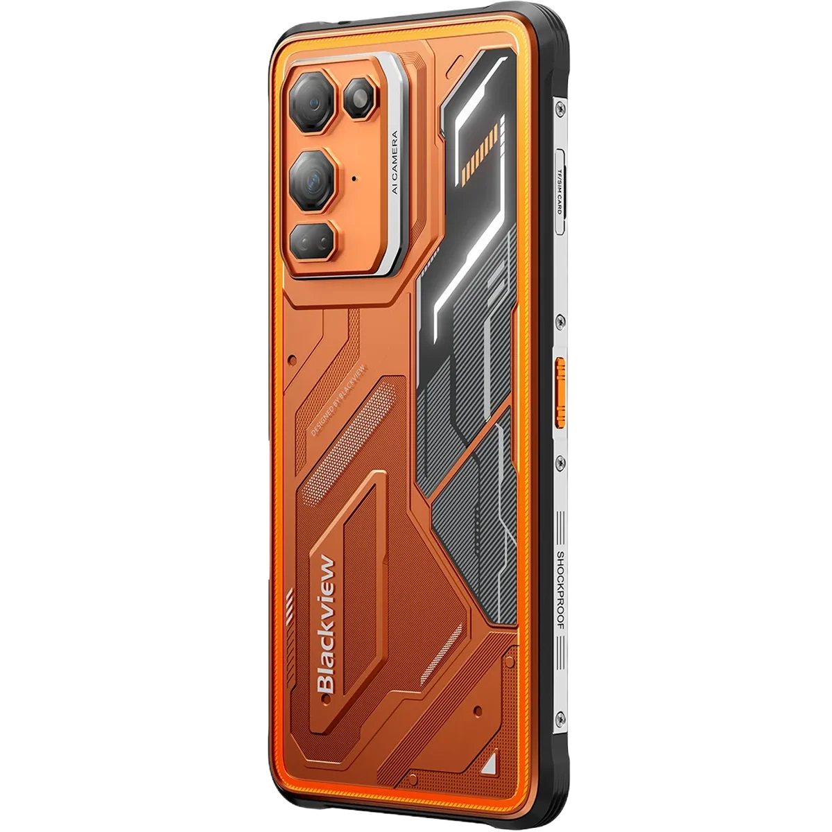 Blackview FORT 200 Mobiltelefon, Narancssárga, 4G LTE, NFC, 6.78" FHD+ 120Hz, 48GB RAM (12GB + 36GB Bővített), 256GB ROM, Helio G100, 5000mAh 33W, 13MP Night Vision, Android 16, Dual SIM [5]