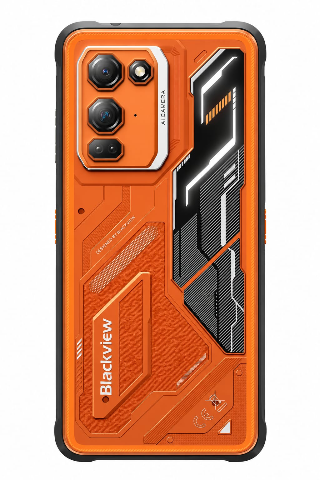 Blackview FORT 200 Mobiltelefon, Narancssárga, 4G LTE, NFC, 6.78" FHD+ 120Hz, 48GB RAM (12GB + 36GB Bővített), 256GB ROM, Helio G100, 5000mAh 33W, 13MP Night Vision, Android 16, Dual SIM [1]