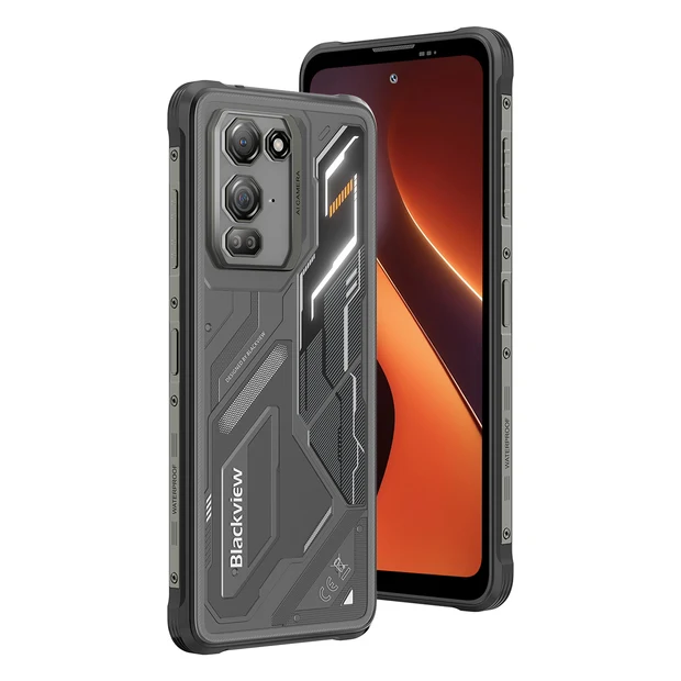 Blackview FORT 200 Mobiltelefon, Fekete, 4G LTE, NFC, 6.78" FHD+ 120Hz, 48GB RAM (12GB + 36GB Bővített), 256GB ROM, Helio G100, 5000mAh 33W, 13MP Night Vision, Android 16, Dual SIM [6]