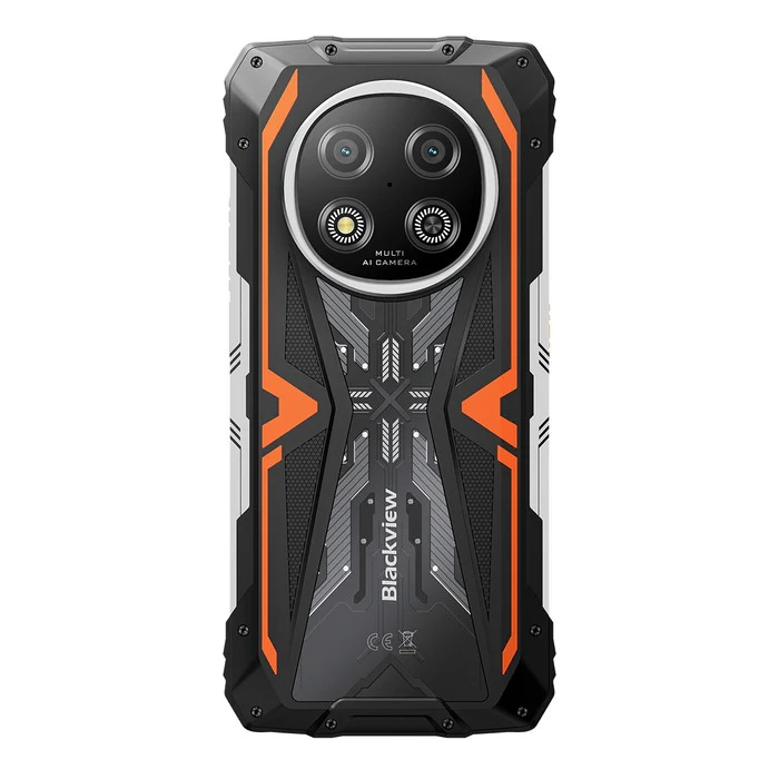Mobiltelefon Blackview ROCK 2, Narancssárga, 5G, 6.67" HD+ IPS, 32GB RAM (8GB+24GB extensibili), 256GB ROM, 16MP, Android 16, UNISOC T8100, 120Hz, 15000mAh, 33W, Dual SIM [2]