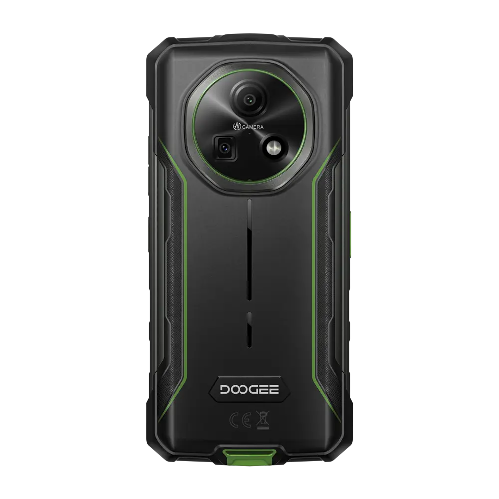 Doogee Fire 5 Pro Zöld Strapabíró Okostelefon, 4G, 128GB, 20GB RAM (4GB+16GB), Android 15, 13000mAh Akkumulátor, 1200LM Kemping lámpák, 6.6" 90Hz Kijelző, 13MP AI Kamera, Dual Sim [2]