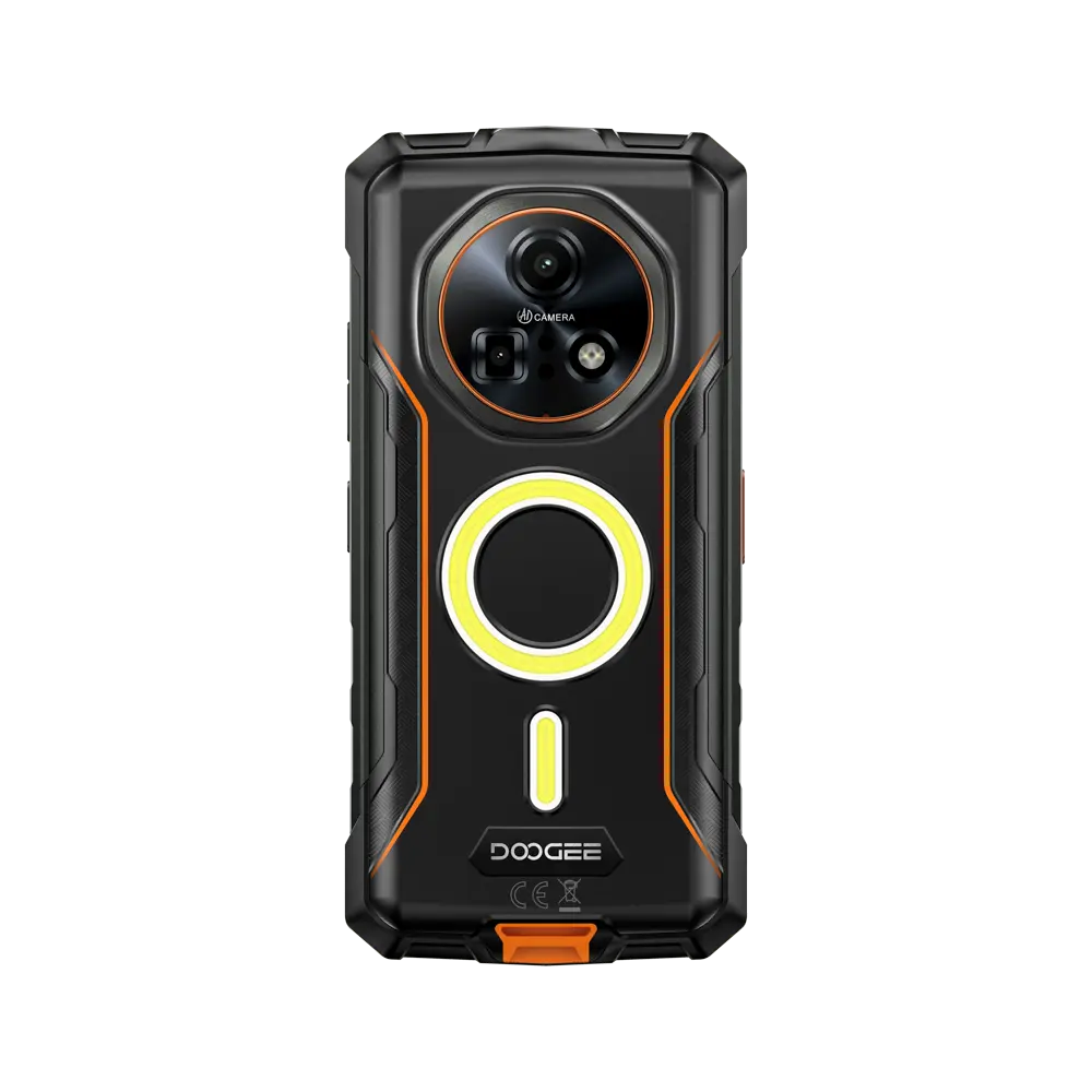 Mobiltelefon Doogee Fire 7 Pro, Narancssárga, 5G, Bluetooth walkie-talkie, 6.6" FHD+ IPS 90Hz, 32GB RAM (8GB+24GB bővíthető), 256GB ROM, Android 15, Dimensity 6300, 13000mAh, AI funkciók, Dual SIM [1]