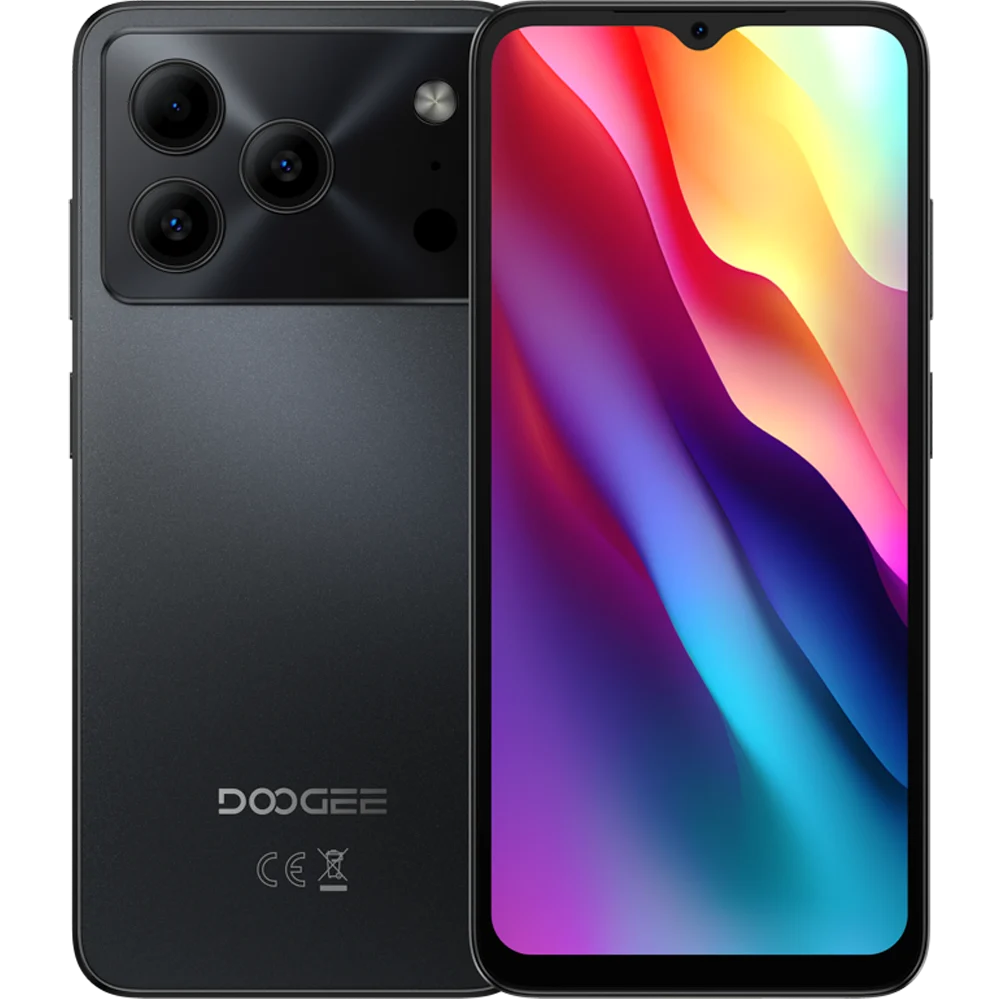 Doogee Note 56 Mobiltelefon, Fekete, 4G, 6.56" HD+ IPS 90Hz, 24GB RAM (GB + 21GB Bővített), 64GB ROM, 50MP, Android 16, Unisoc T7225, Gemini AI, NFC, 6150mAh, 18W, Két SIM [6]