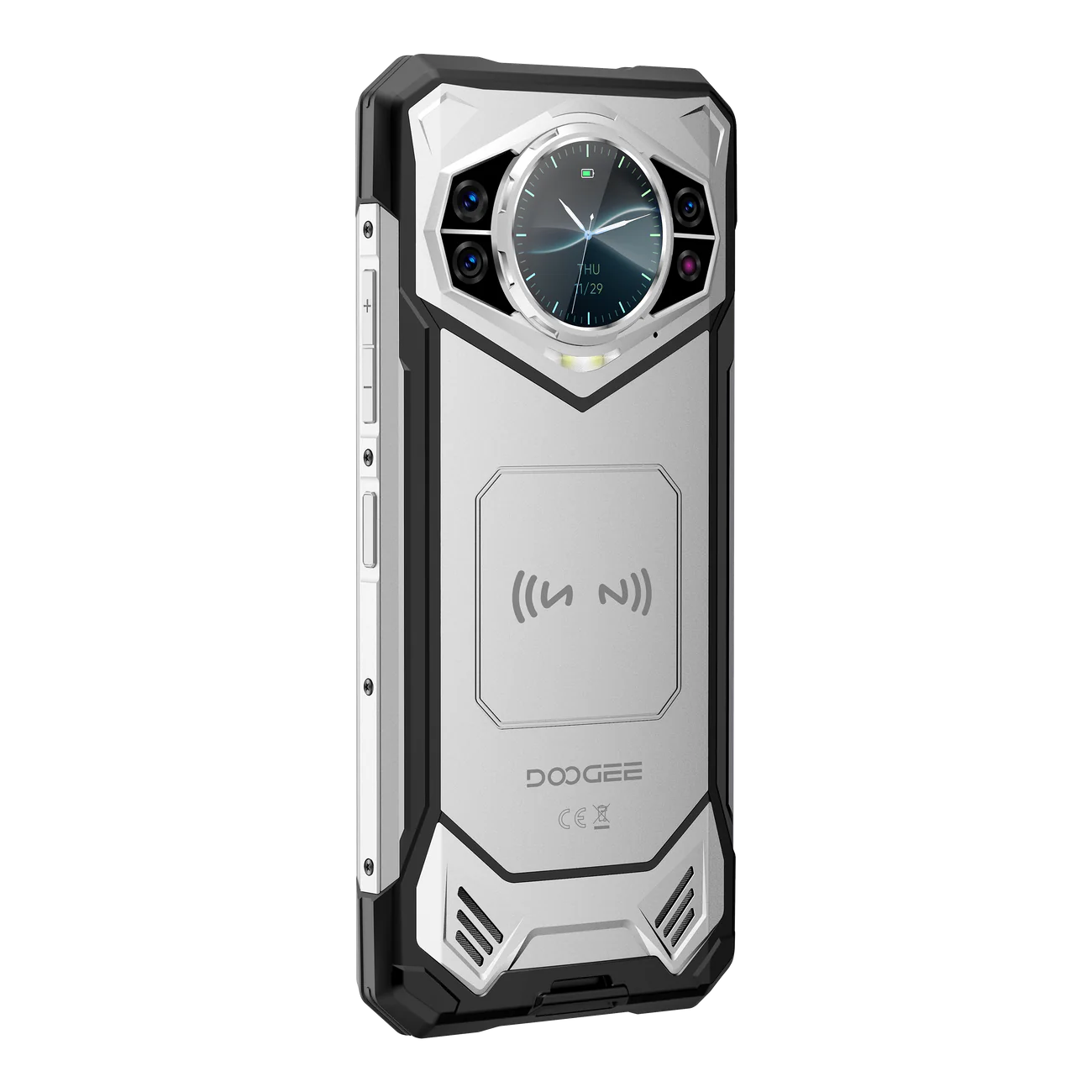 Mobiltelefon Doogee S200 VIP, Ezüst, 5G, dupla kijelző (6,72"+1,32") 2.4K, 48GB RAM (12GB+36GB bővíthető), 256GB ROM, Android 14, Dimensity 7050, 10100mAh, BoneBeat Run fejhallgató, Dual SIM [2]