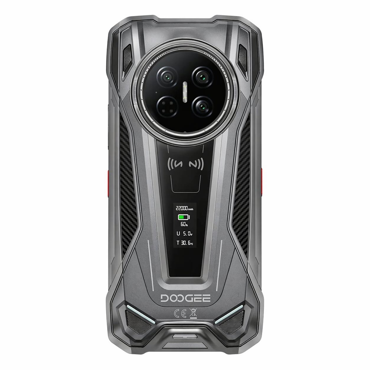 DOOGEE V Max 2 Okostelefon, Szürke, 5G, 6.78" 120Hz, 48GB RAM (16GB + 32GB bővíthető), 512GB, Dimensity 8300, 22000mAh, 120W Gyors Töltés, 1000LM Camping Light, Android 16, NFC, Dual SIM [1]