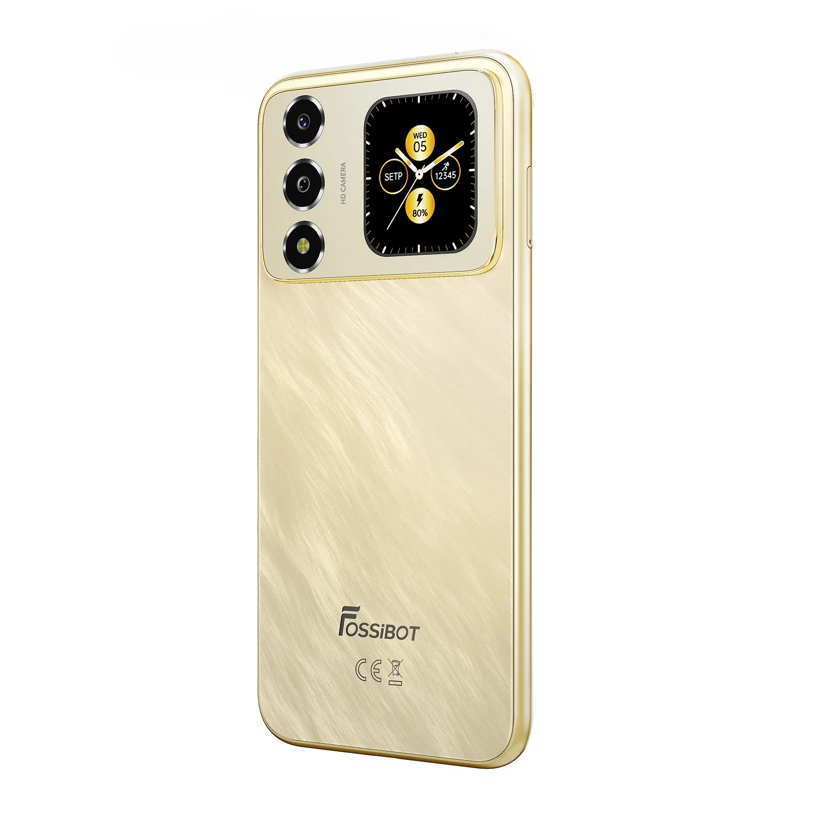 FOSSiBOT S7 Mobiltelefon, Arany, 4G LTE, NFC, 6.9" HD+ 120Hz, 1.85" Hátsó Kijelző, 32GB RAM (8GB + 24GB Bővített), 256GB ROM, Unisoc T615, 5000mAh 10W, Android 16, Dual SIM [4]