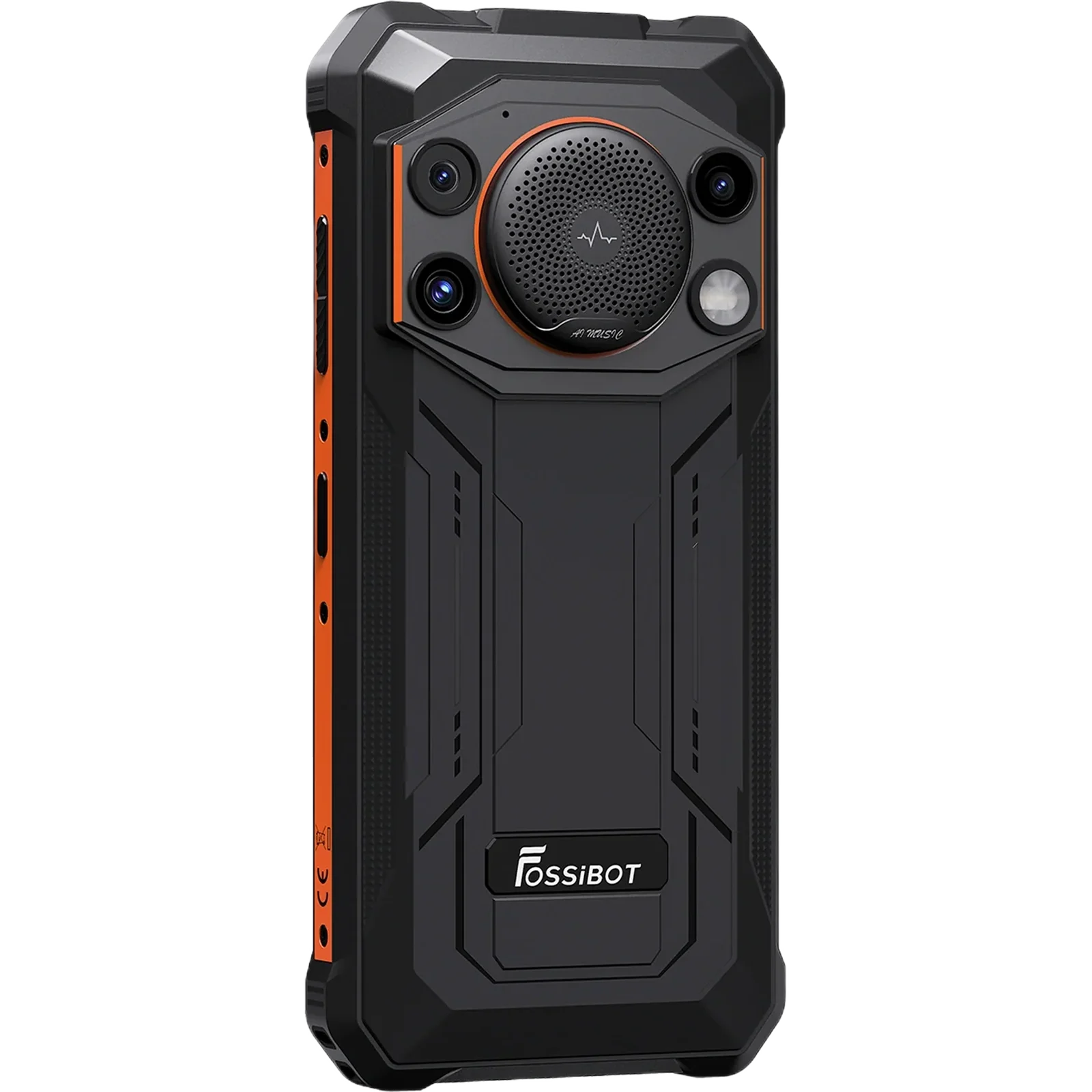 FOSSiBOT F110L 4G fekete okostelefon, Orange, 6,745" HD+ kijelző, 12GB RAM (8GB + 4GB bővíthető), 128GB ROM, Unisoc Tiger T615, 50MP + 8MP kamera, 10000mAh akkumulátor, 128dB hangszóró, 120LM zseblám [2]