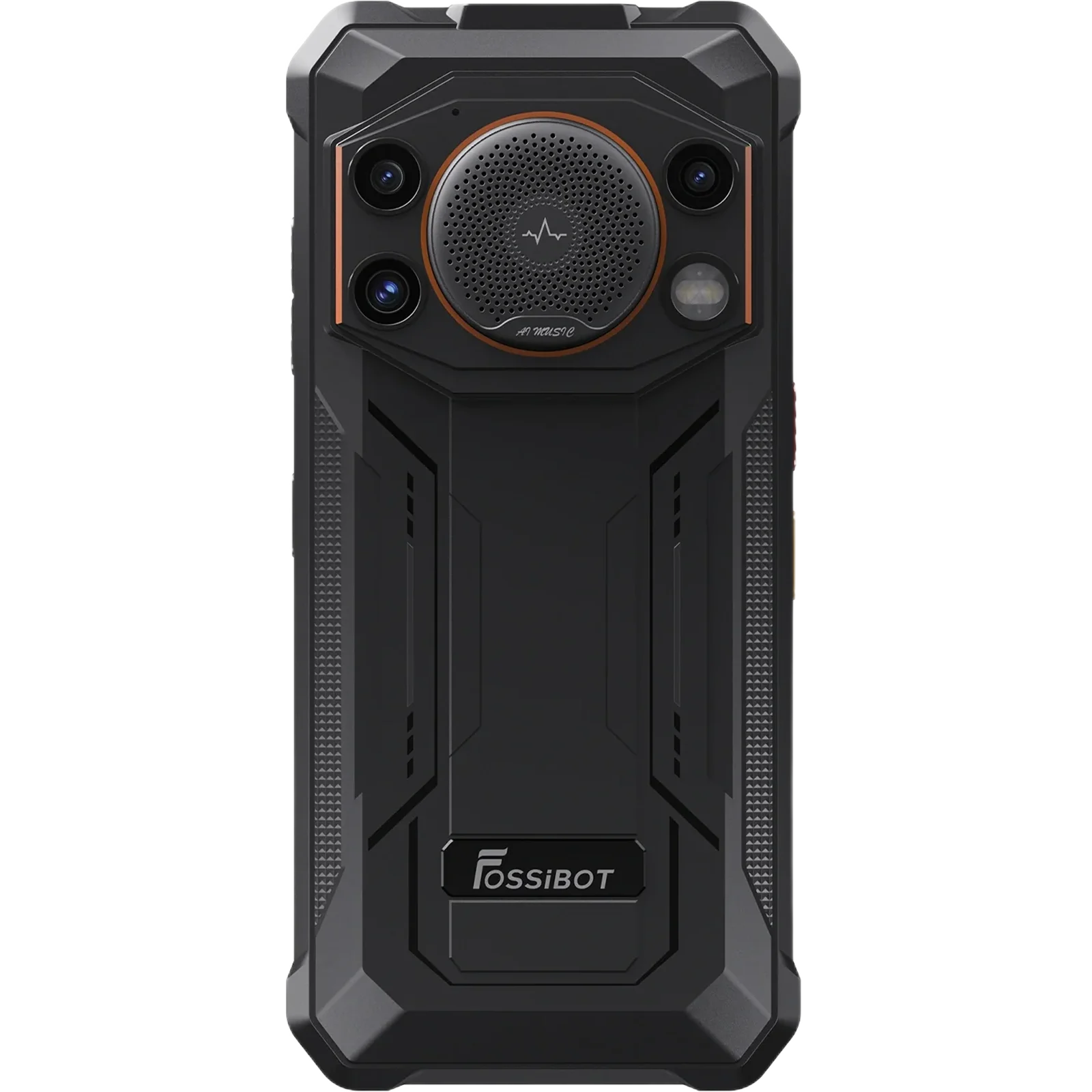 FOSSiBOT F110L 4G fekete okostelefon, Orange, 6,745" HD+ kijelző, 12GB RAM (8GB + 4GB bővíthető), 128GB ROM, Unisoc Tiger T615, 50MP + 8MP kamera, 10000mAh akkumulátor, 128dB hangszóró, 120LM zseblám [3]