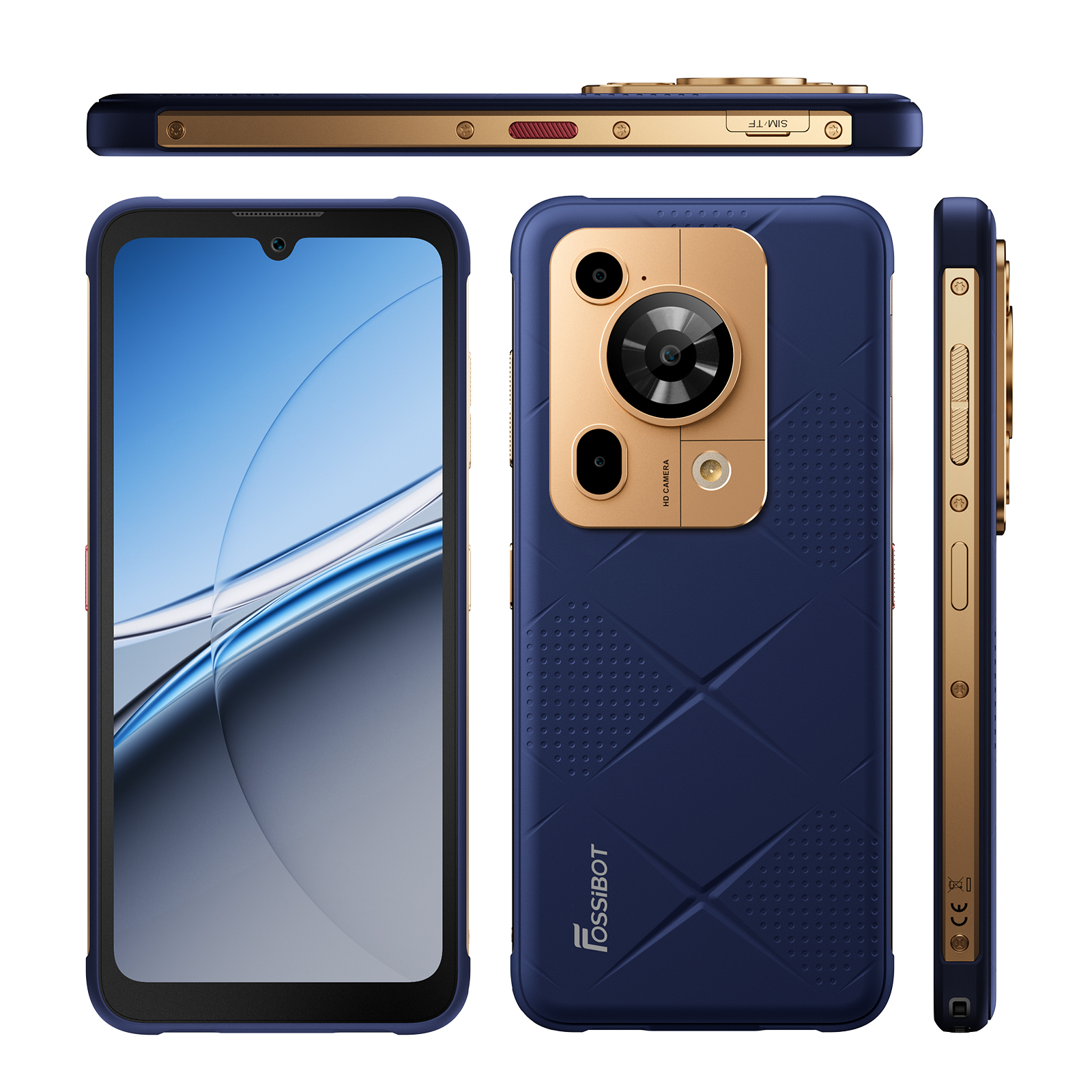 FOSSiBOT F112 Pro 5G mobiltelefon, Kék, 6.88" HD+ IPS, 24GB RAM(8GB+16GB bővíthető), 256GB ROM, Android 14, Visszatöltés, 50MP+16MP, 18W, Dual SIM hibrid [3]