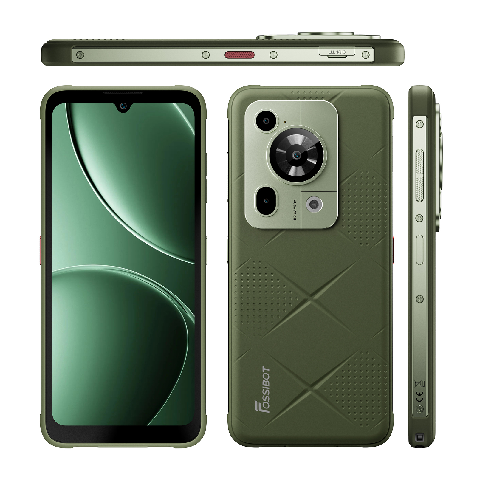 FOSSiBOT F112 Pro 5G mobiltelefon, Zöld, 6.88" HD+ IPS, 24GB RAM(8GB+16GB bővíthető), 256GB ROM, Android 14, Visszatöltés, 50MP+16MP, 18W, Dual SIM hibrid [2]