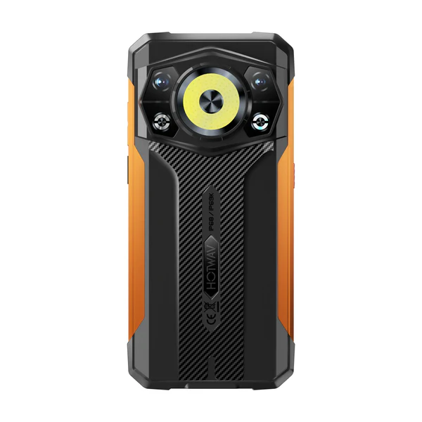 HOTWAV Cyber 17 Strapabíró Okostelefon, Narancssárga, 4G, 6.74" 120Hz Kijelző, 16GB RAM (6GB + 10GB bővíthető), 128GB, 48MP Kamera, 6200mAh Akkumulátor, Camping Light, Android 16, NFC, Dual SIM [2]