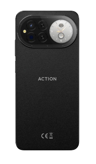 IIIF150 Action 15 mobiltelefon, fekete, 4G, 6.67" HD+ IPS, 24GB RAM (6GB + 18GB Bővített), 256GB ROM, 48MP, Android 15, MediaTek G81, 1.09" másodlagos képernyő, OTG, FM, 5100 mAh, 18W, DualSIM [2]