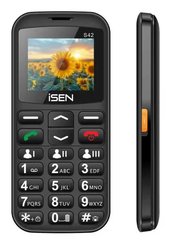 Telefon mobil iSEN S42 SENIOR, Display 2.0", GSM, USB Type-C, Bluetooth, Cameră, Lanternă, FM Radio fara cablu, Baterie 1800mAh, Buton SOS, Negru, Dual SIM [2]