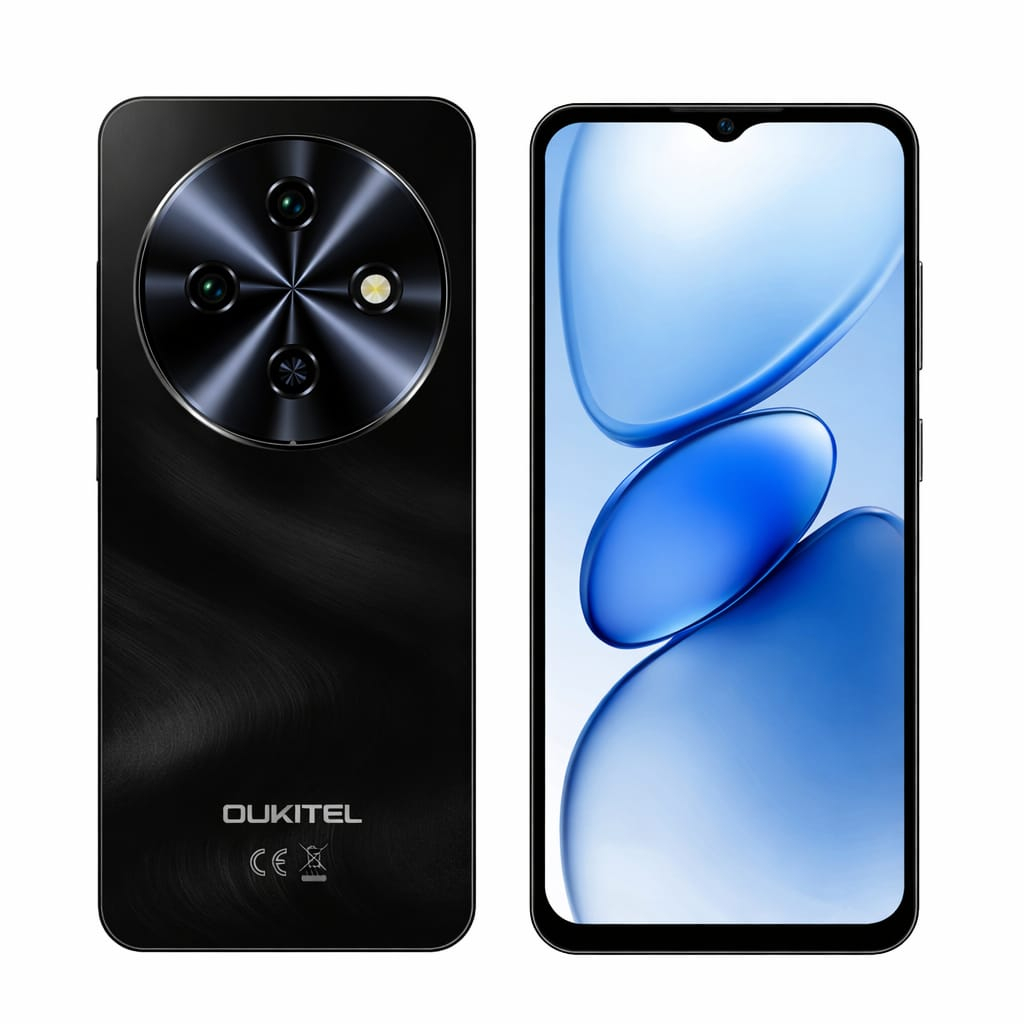 Oukitel C5 Mobiltelefon, Fekete, 4G LTE, 6.6" HD+ Kijelző, 16GB RAM (4GB + 12GB Bővíthető), 64GB, 13MP Kamera, Android 14, Dual SIM [1]