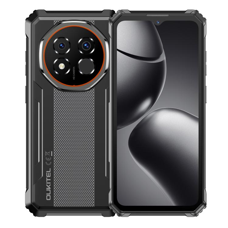 OUKITEL G6 Strapabíró Okostelefon, Fekete, 4G LTE, 6.52" 90Hz Kijelző, 16GB RAM (4GB + 12GB bővíthető), 128GB, 64MP Kamera, Android 16, 10600mAh, NFC, Dual SIM [1]