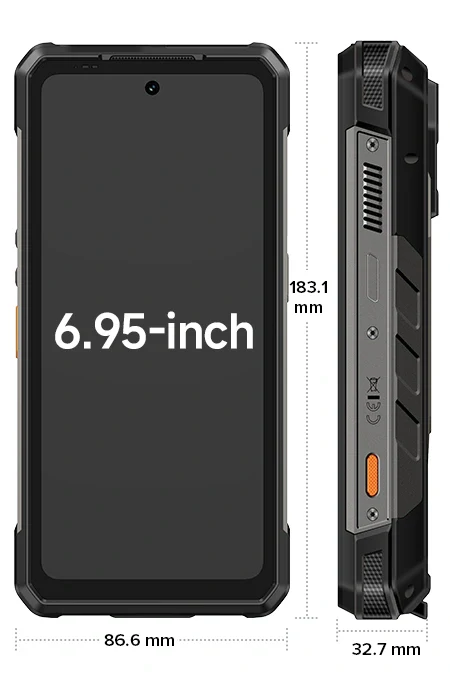 Mobiltelefon Ulefone Armor 34 Pro+, 5G, LCD 6.95", Videoprojektor 150 lumen, 32GB RAM (16GB + 16GB bővíthető), 512GB, Android 15, Dimensity 7400x, Éjjellátó, WiFi 7, 25500mAh, 66W, Dual SIM - Copie [4]