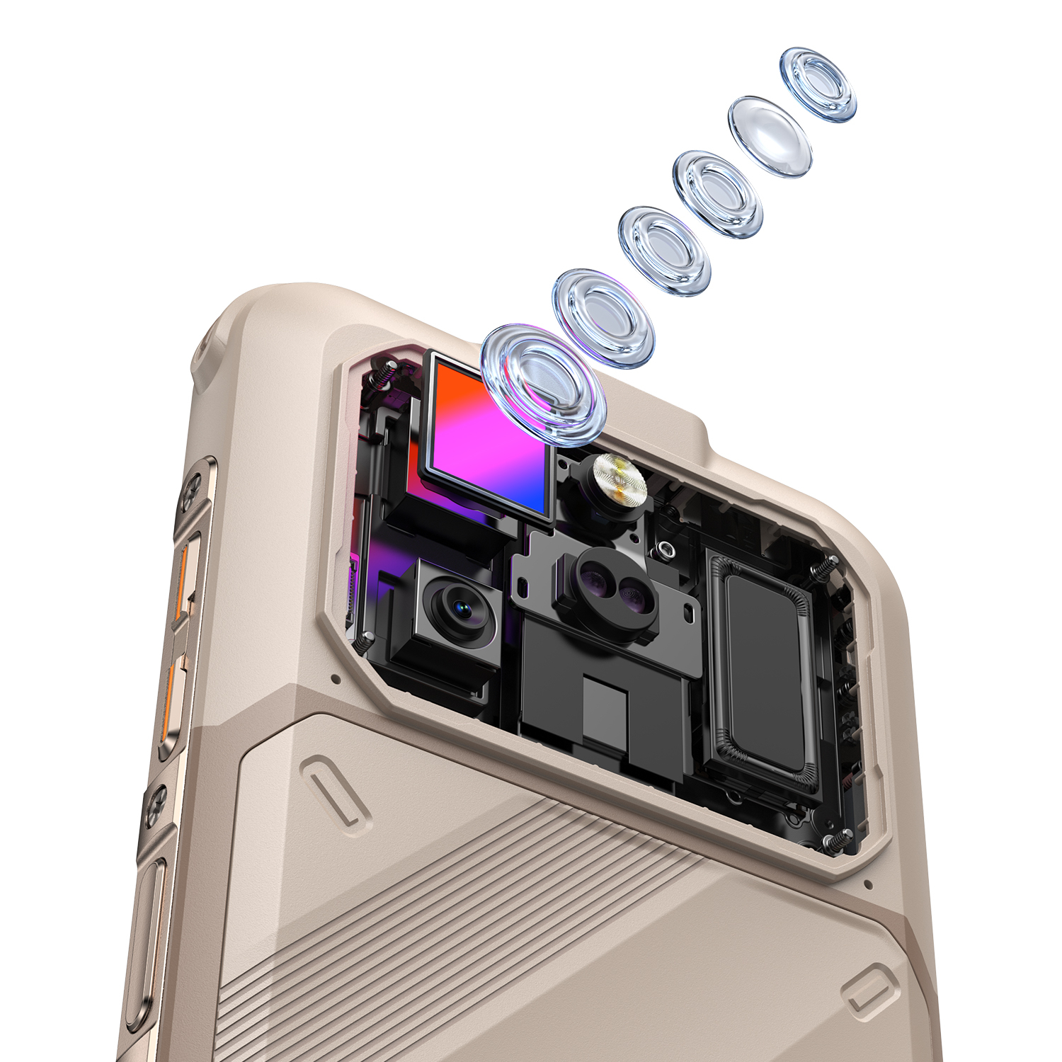 Ulefone RugOne Xever 8 Okostelefon, Sand Dune, 4G, 6.50" FHD+ 120Hz, 16GB RAM (8GB + 8GB bővíthető), 256GB, 64MP + 20MP Night Vision Kamera, Helio G200, Android 16, NFC, 4800mAh, Dual SIM [22]