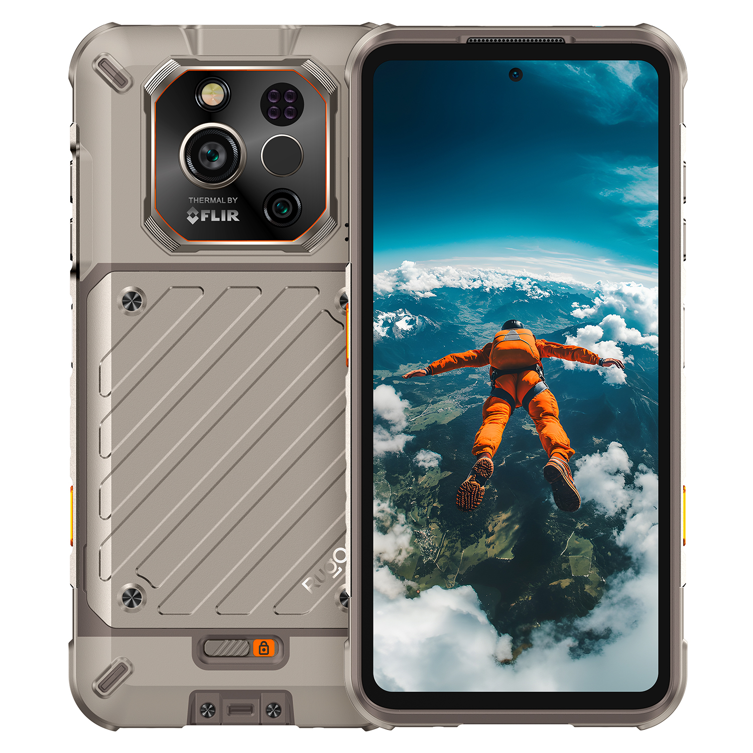 Mobiltelefon Ulefone RugOne Xever 7 Pro, Sand Dune, 5G, 6.67" AMOLED, 24GB RAM (12GB + 12GB Kiterjesztett), 512GB ROM, 50MP, Android 15, Dimensity 7025, Cserélhető akkumulátor, Hőkamera, eSIM, 33W, [2]