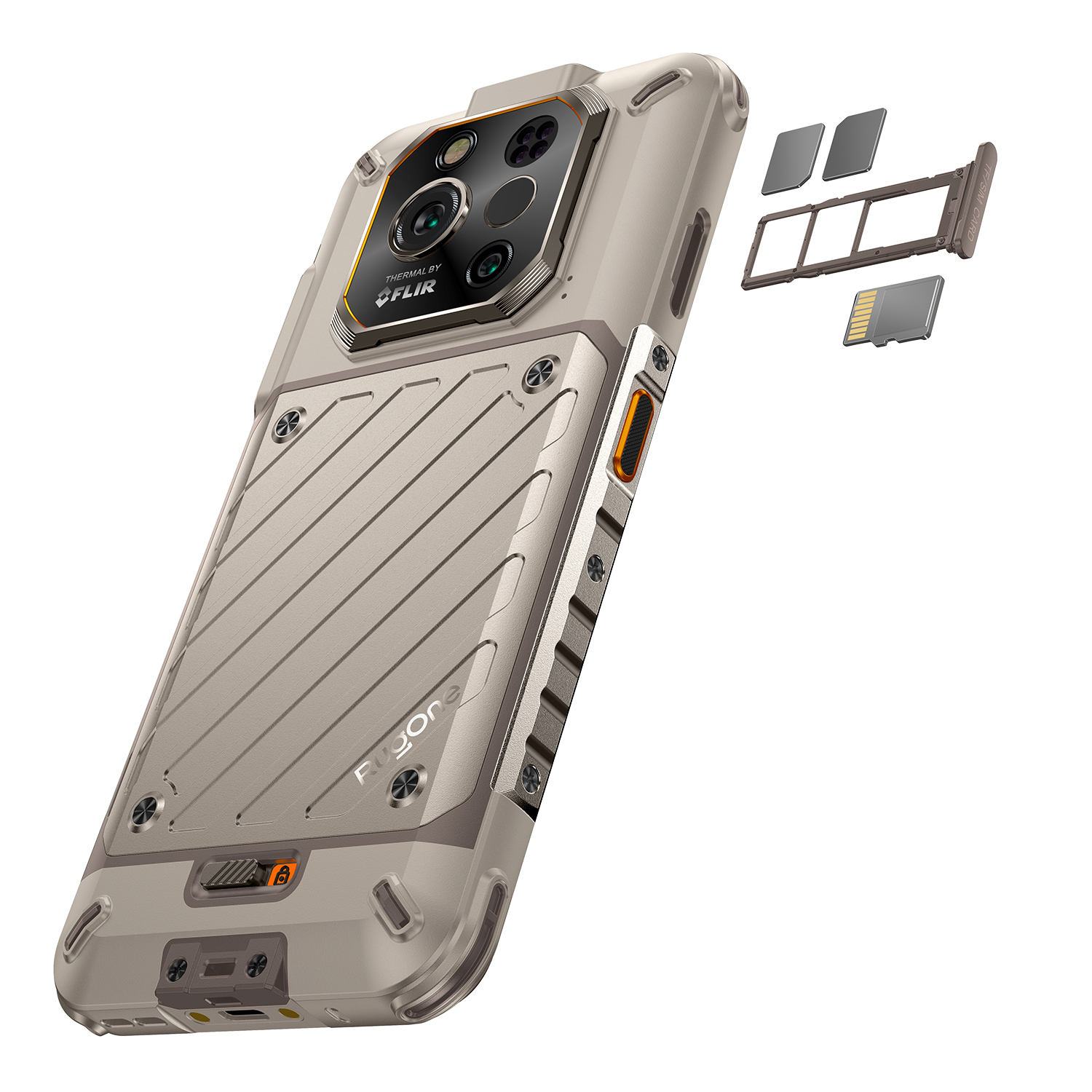 Ulefone RugOne Xever 7 Pro telefon, újracsomagolt Sand Dune, 5G, 6,67", 24 GB RAM (12 GB+12 GB bővíthető), 512 GB ROM, 50 MP, Android 15, 7025-ös méret, cserélhető akkumulátor, hőkamera, eSIM, 33W [14]