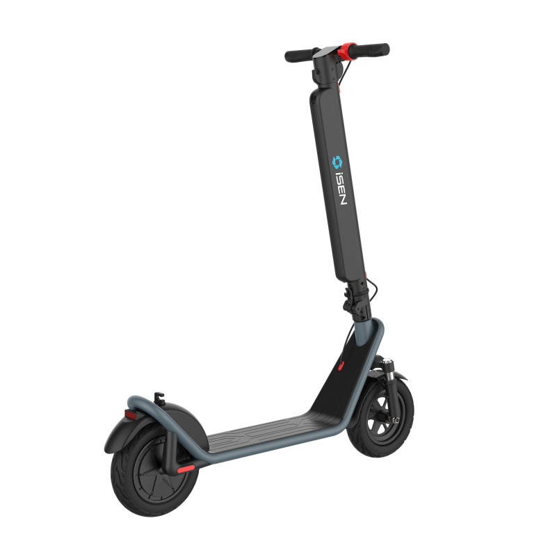 Trotineta electrica pliabila iSEN X11 2026 Albastru, 10 inch, suspensie fata, 500W, autonomie max. 50km, viteza max. 25km/h, baterie detasabila [4]