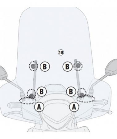 Parbrize - Kit fixare parbriz Givi Yamaha N-Max 125-155 2153DT