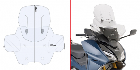 Parbrize - Parbriz Givi Transparent + Deflector Vant Honda Forza 750 (21-)