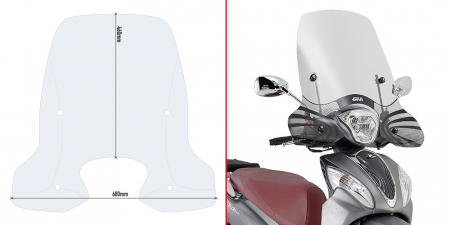 Parbrize - Parbriz Transparent Givi Kymco People One 125-150 (13-)