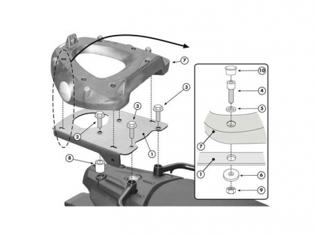 Suporti Genti - Suport Top Case Givi Monokey BMW F 650 GS / F 800 GS (08 > 11)