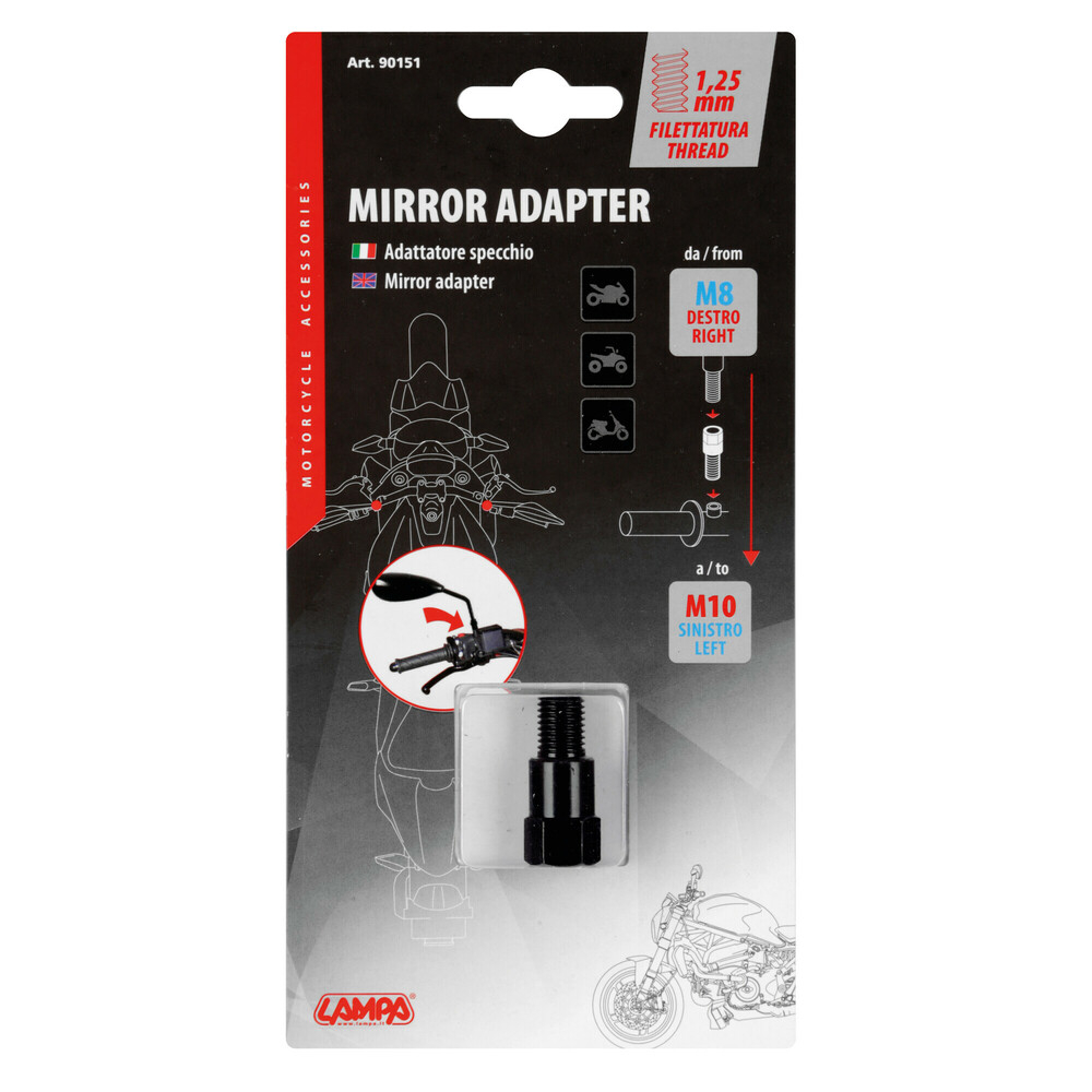 Menet adapter motorkerékpár tükörhöz -Jobbos menet adapter 8 mm → 10 mm ball [2]