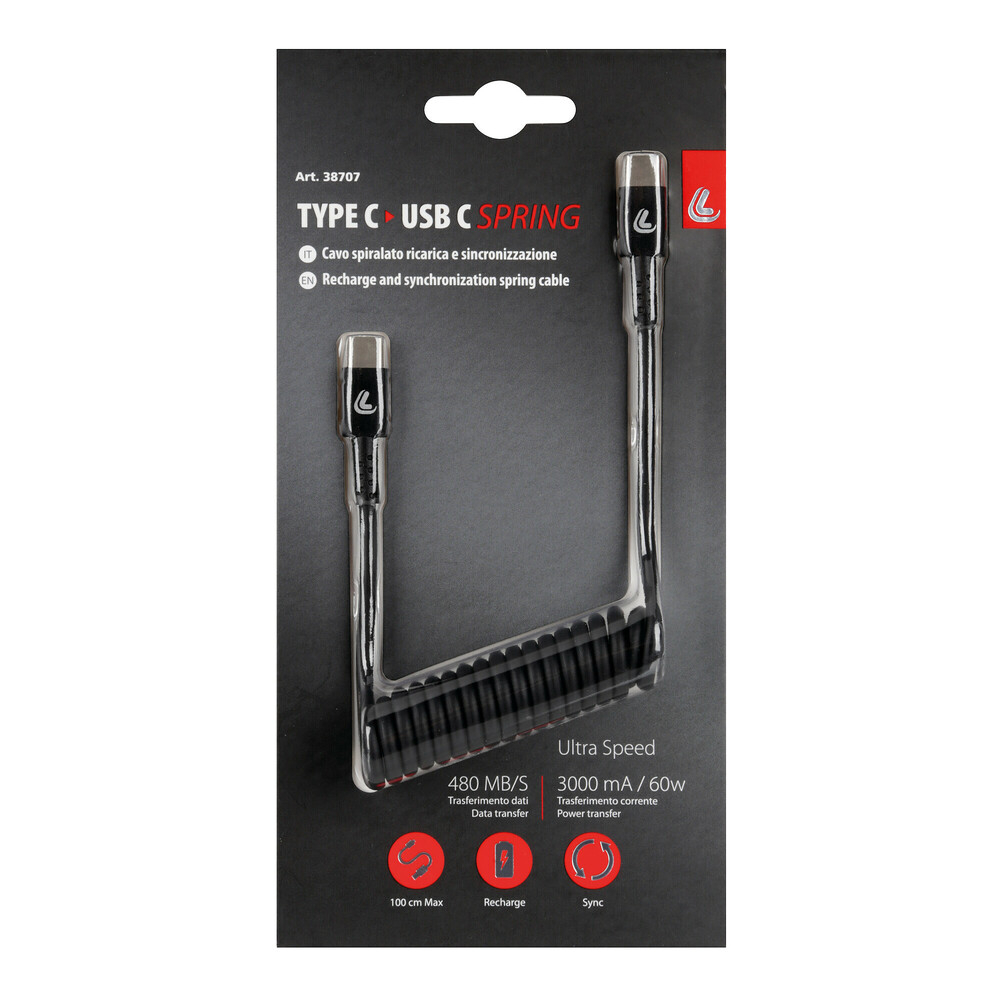 Cablu spiralat USB Tip-C Tip-C 100 cm [2]