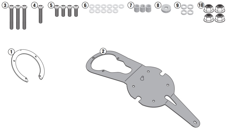 Flansa metalica Givi pentru fixare geanta rezervor BF21 [1]