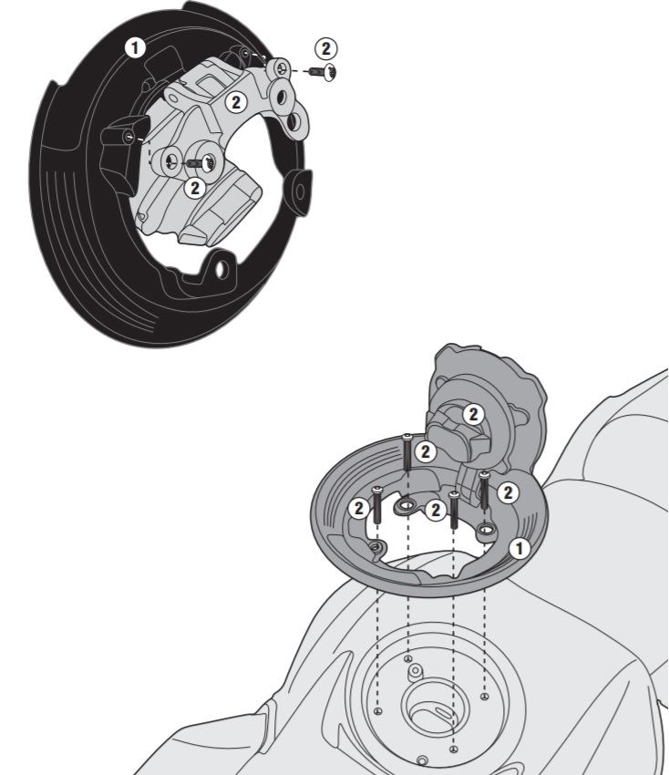 Flansa metalica Givi pentru fixare geanta rezervor BF28 [1]