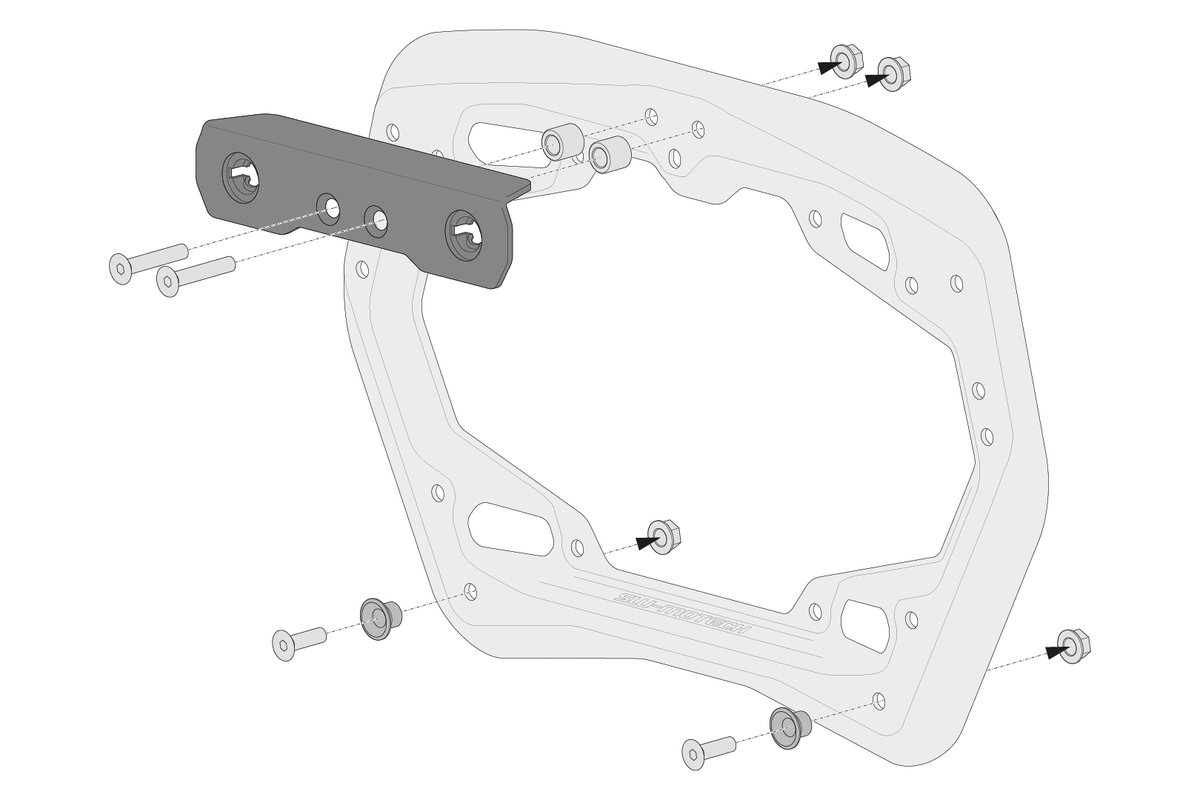 Kit adaptor pentru placa Evo Carrier pentru montare genti Givi Trekker Dolomiti(pentru 2 genti) [2]