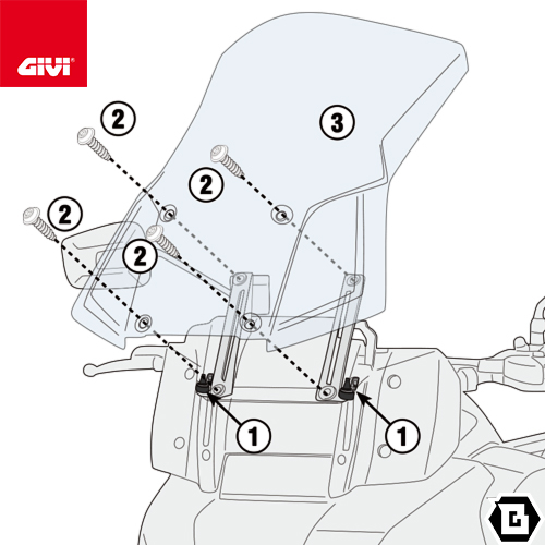 Kit fixare parbriz Givi Harley Davidson Pan America 1250 - 8400DT ; 8400D [1]